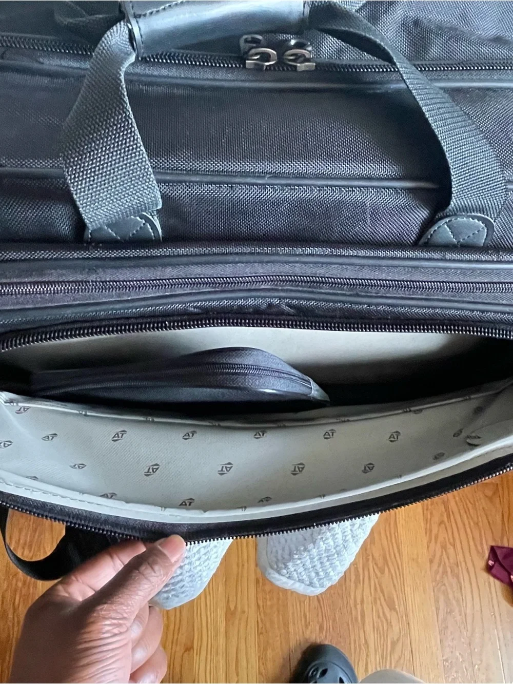 American Tourister Black Laptop Briefcase with Multiple Front Pockets